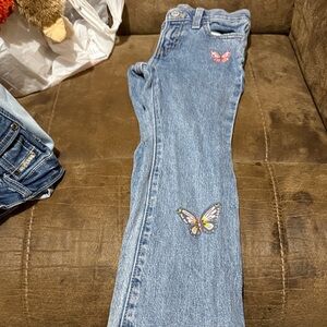 Old Navy Kids Blue Jeans with Butterfly Accents